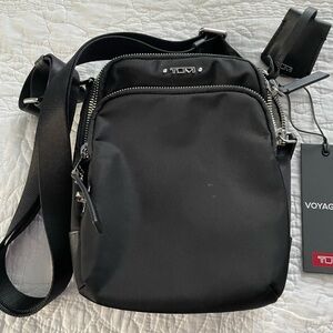 TUMI Black Crossbody Voyageur Bag